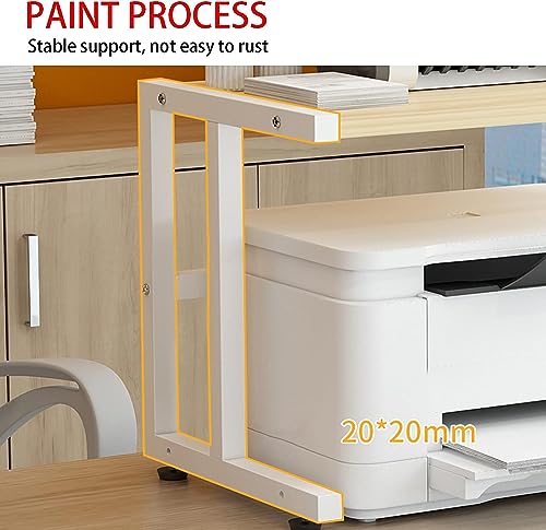 Printer Stand with Wheels, 2 Tier Under Desk Printer Shelf O623