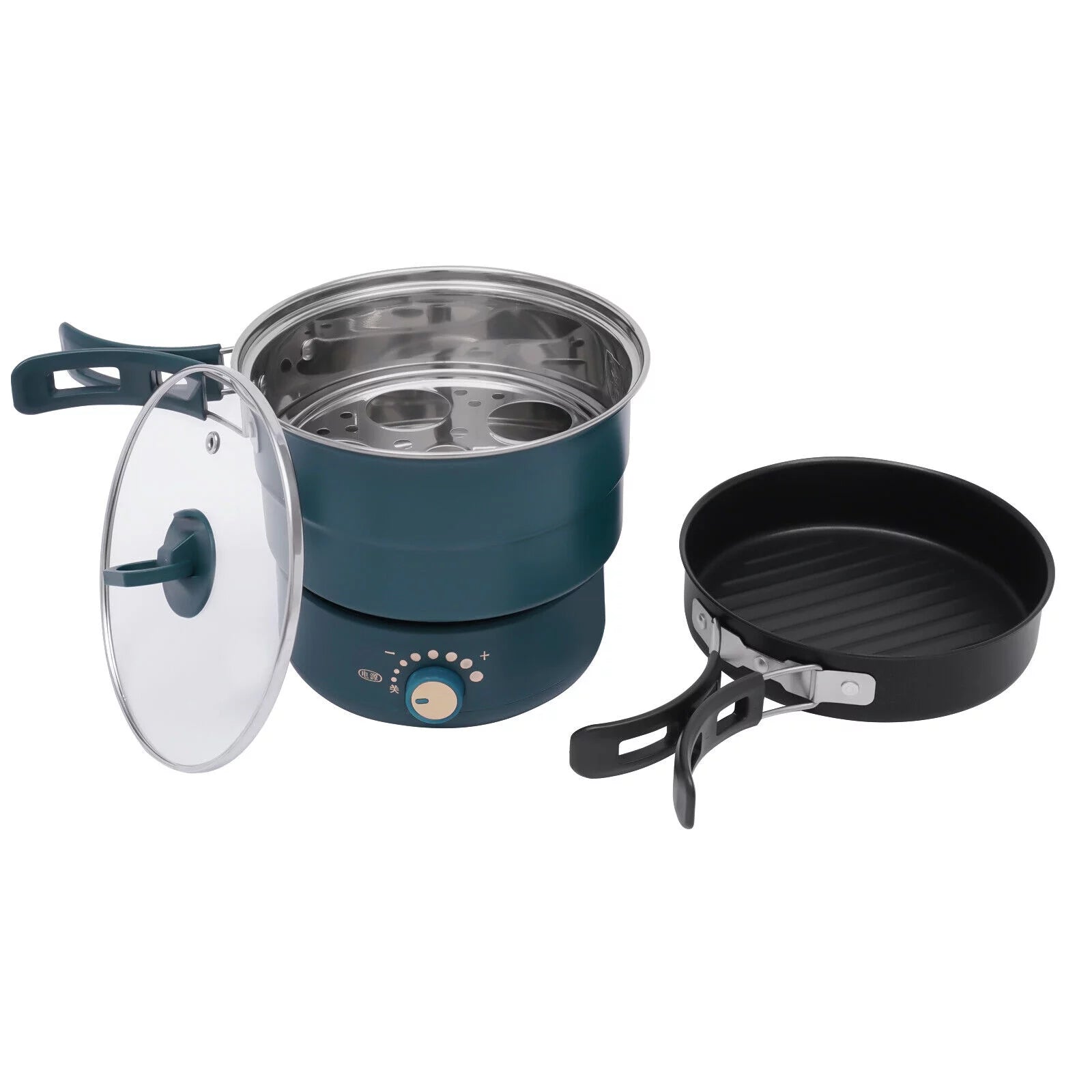 1.6L Electric Hot Cooker Pot Green Steamer Mini Multifunctional Pan W86863