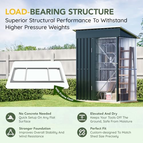 Outdoor Steel Storage Shed with Lockable Doors and Window L987864