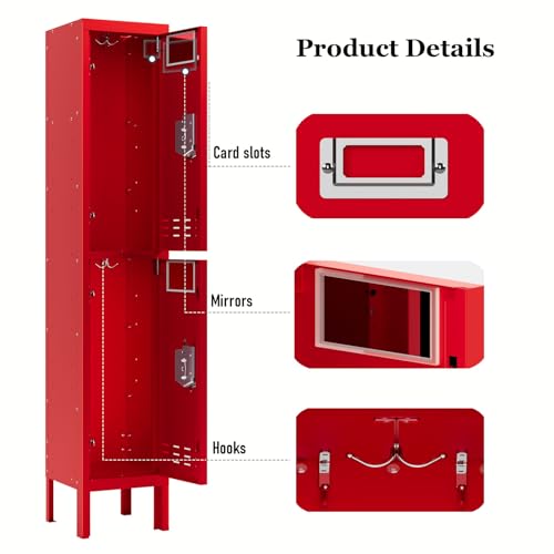 5-Door Steel Storage Locker with Hooks and Card Slots M92401