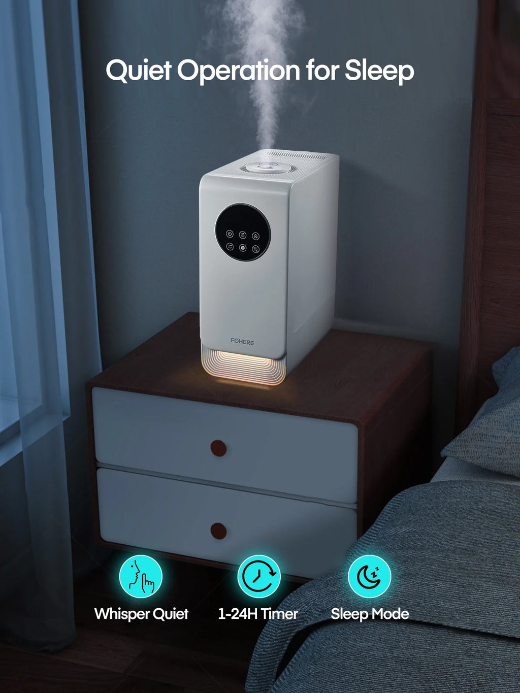 6.5L Warm and Cool Mist Humidifier for Bedroom S999532