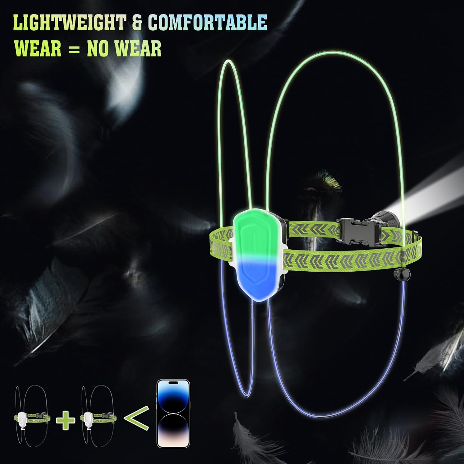 Reflective Running Vest with LED Lights, Rechargeable, Adjustable for Men Women Kids Z564396