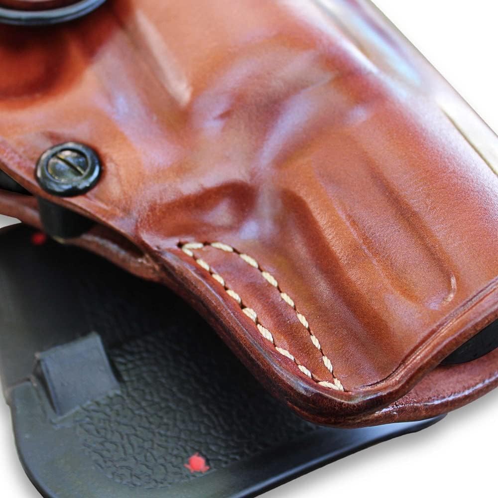 Leather OWB Revolver Holster with Retention Strap, Brown H80163