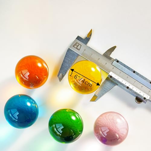 40mm Ice Cracked Crystal Chakra Balls with LED Wooden Base Night Light N984594