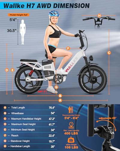 Electric Bike for Adults, 48V 40Ah Dual Motor, 20 Inch Fat Tire Full Suspension, Step Thru O992216