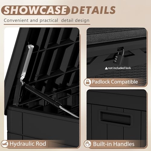 Outdoor Resin Deck Box 120 Gallon Waterproof Lockable F693676