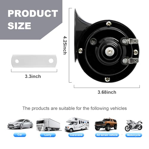 12V Waterproof Car Air Electric Snail Horn, High Low Tone Replacement B61699