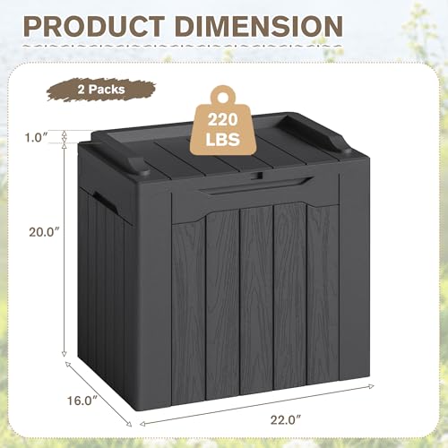 31 Gallon Resin Deck Box Waterproof Indoor Outdoor Storage for Patio Cushions and Garden Tools L90121