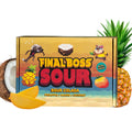 Final Boss Extremely Super Sour Candy, Natural Chewy Dried Pina Colada Gummies Made with Dried Fruit, Low Calorie Healthy Snack for Kids & Adults, 3.50oz, 4 Pack
