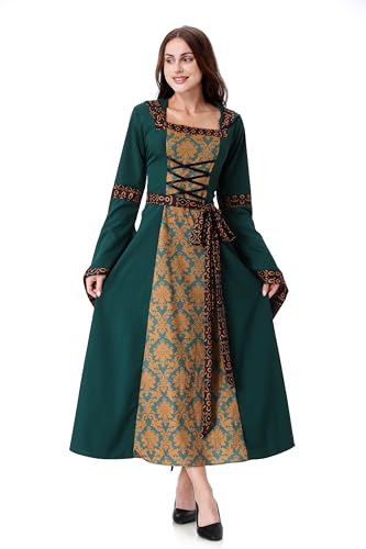 Medieval Tea Party Dress with Bubble Sleeves and Belt J695606