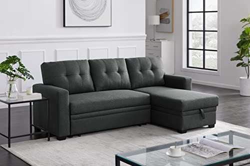 4-in-1 Convertible L Shaped Couch with Pull Out Bed and Storage Z983