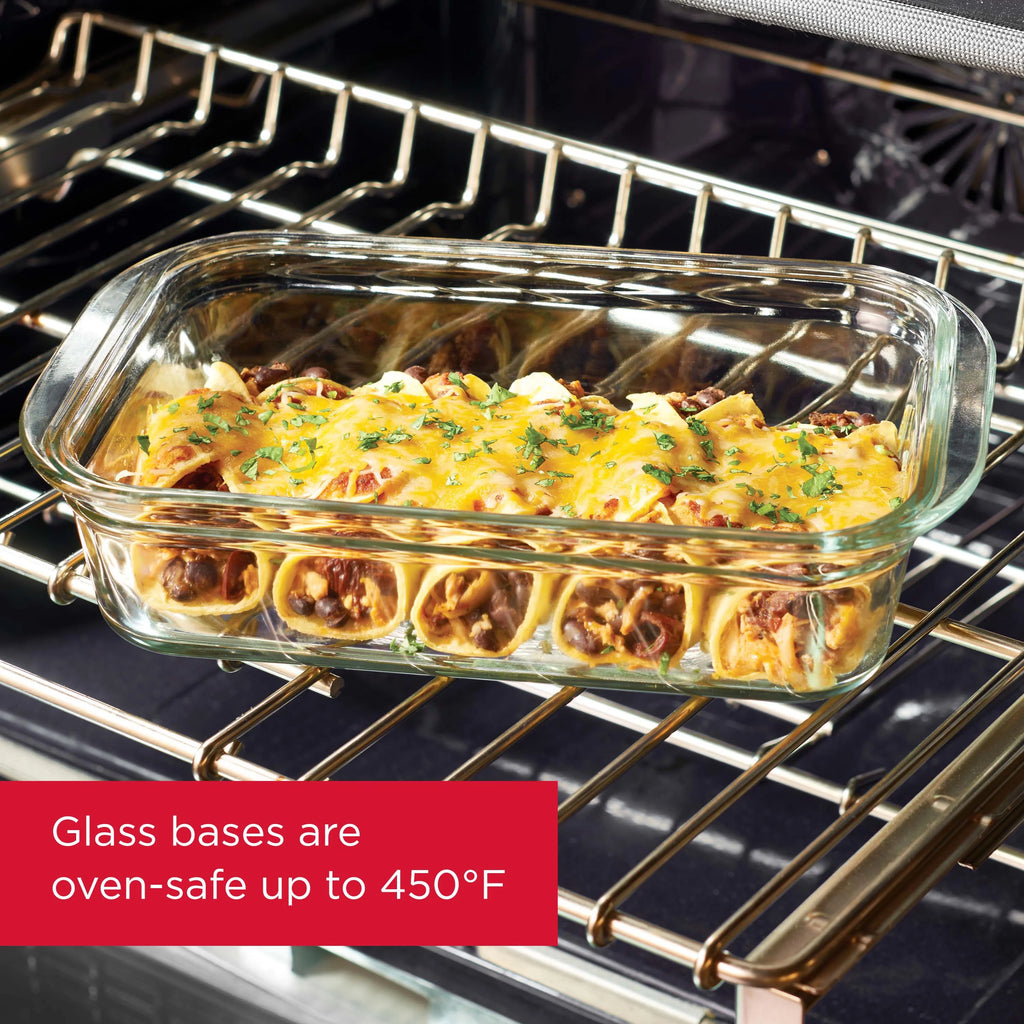 Glass Food Storage Containers Set of 3 with Latching Lids, Leakproof P3753