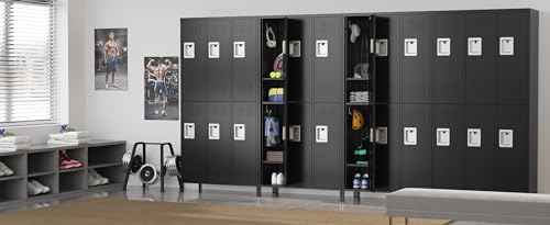 3-Door Blue Steel Storage Locker for Office, School, Gym C68898