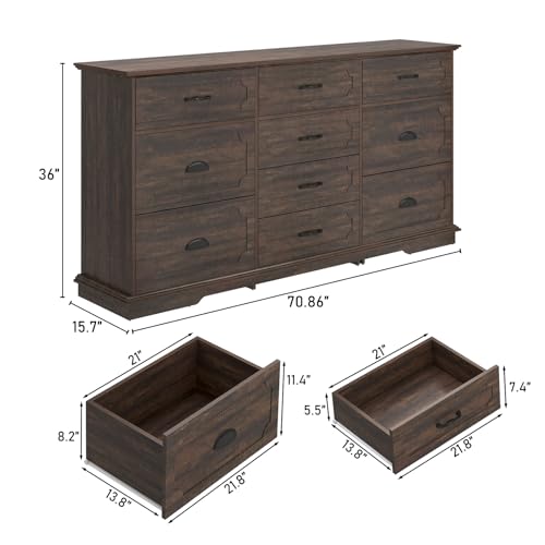 10 Drawer Dresser with Charging Station for Bedroom U18444