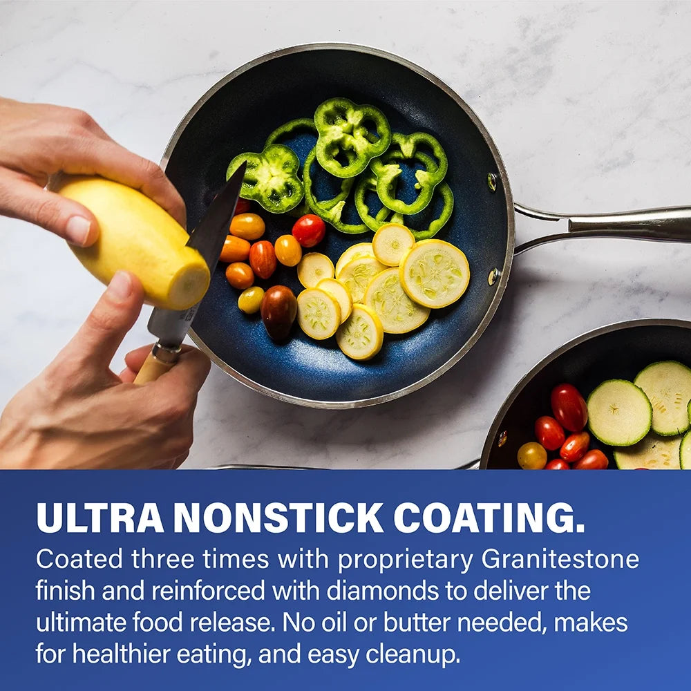 Nonstick Cookware Set, 10 Piece, Dishwasher Safe, Blue O975522