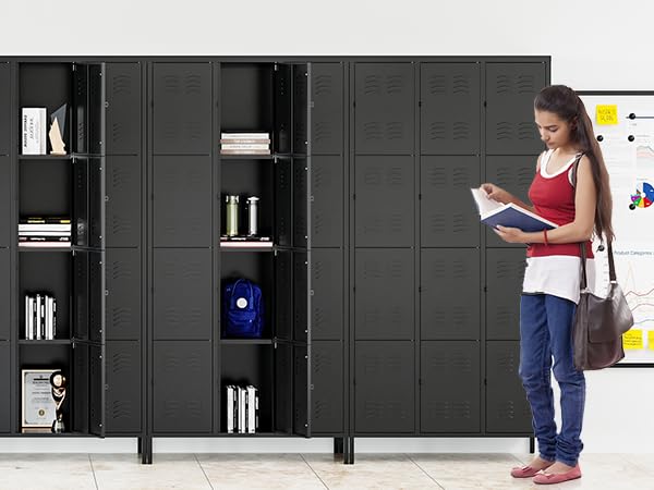 3-Door Blue Steel Storage Locker for Office, School, Gym C68898