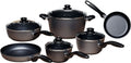 Excellent Swiss Diamond 10 Piece Kitchen Cookware Set - HD Nonstick Diamond Coated Aluminum Cooking Pots and Pans  Includes Lids Dishwasher Safe and Oven Safe Fry Pan  Grey