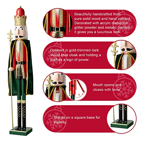 Wooden Nutcracker Decoration 42 Inch Christmas Indoor Outdoor C418758