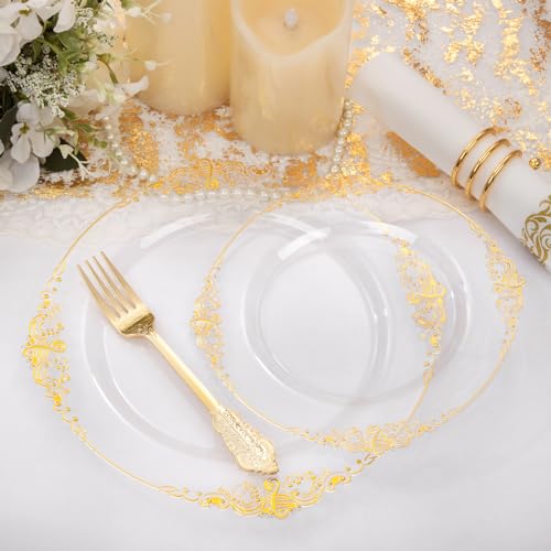 Gold Plastic Dinnerware Set for 50 Guests N48810