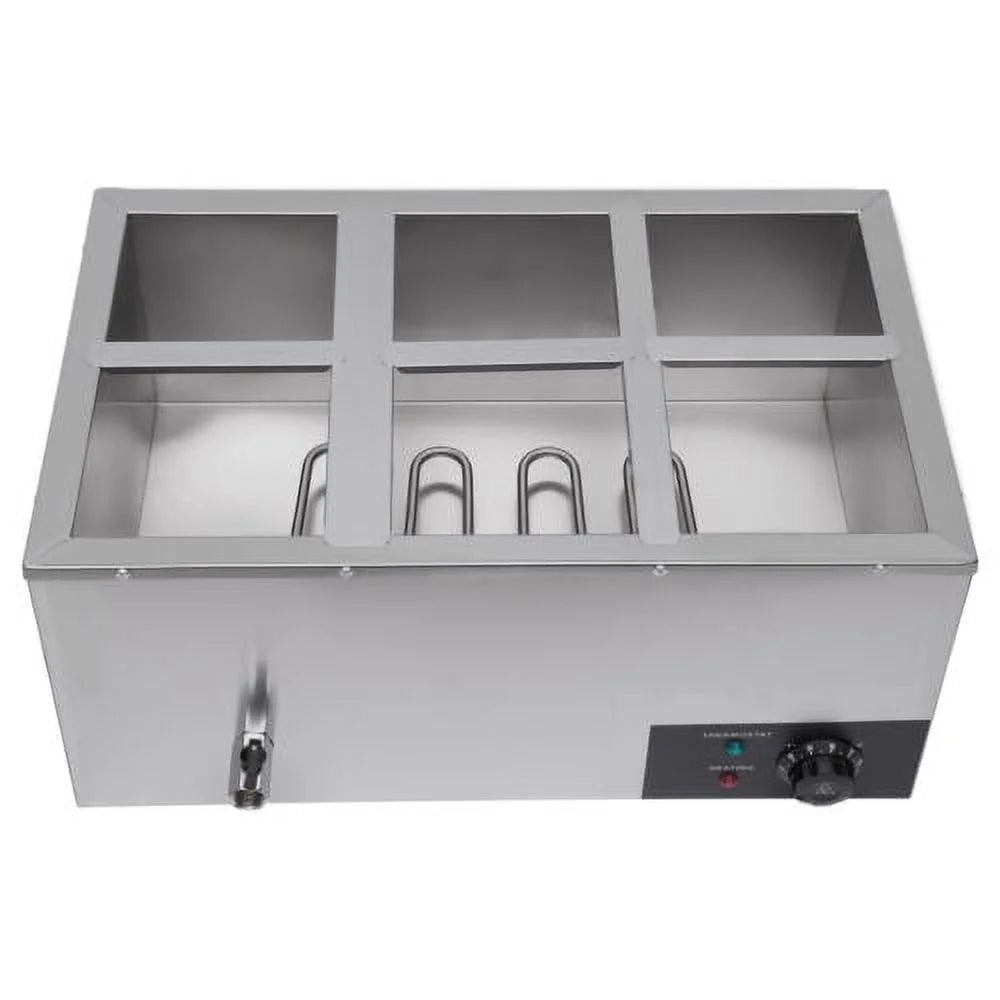 Commercial Buffet Food Warmer 6 Pots Stainless Steel Y330176