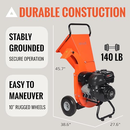 Wood Chipper Shredder Mulcher 7 HP 212cc Gas Powered 3 Inch Capacity E47717