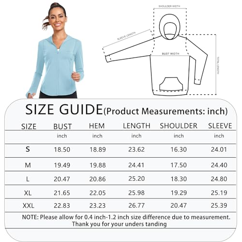 Women's Long Sleeve UV Protection Hiking Hoodie with Thumb Holes V116