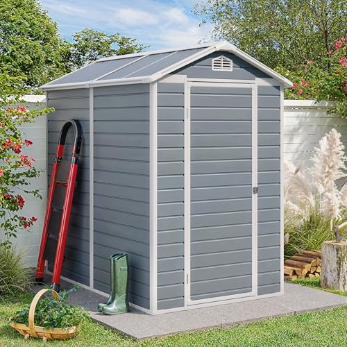 Outdoor Storage Shed with Floor, Lockable Doors, Window, Vents, Steel Frame U71245
