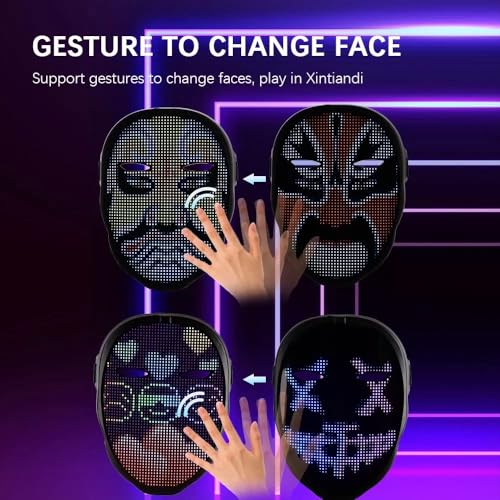 Programmable LED Face Mask for Halloween Costume B597941