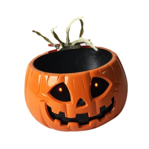 Halloween Candy Bowl with Moving Skull Hand and Glowing Red Eyes M2252