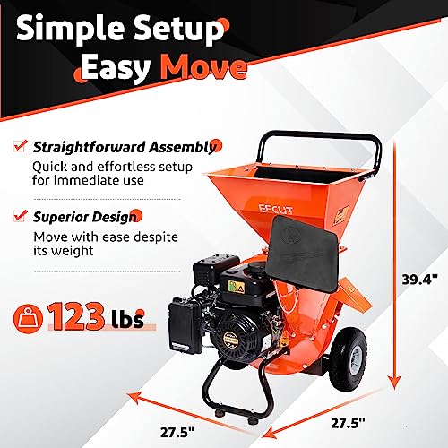 Wood Chipper Shredder Mulcher, 7 HP Gas Powered, 3 Inch Max Capacity C5730