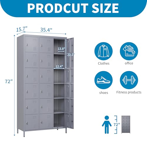 Metal Lockers with Shelves 72" H for Employees C448234