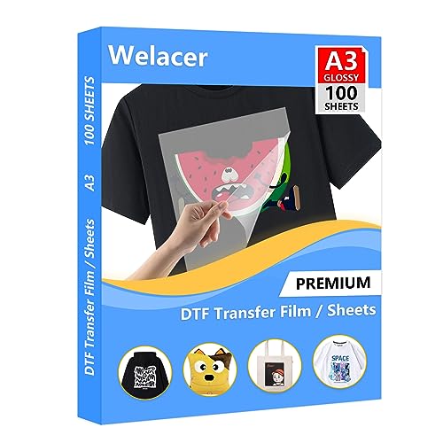 100 Sheets A4 Double Sided DTF Transfer Film Paper for Inkjet Printer E196039
