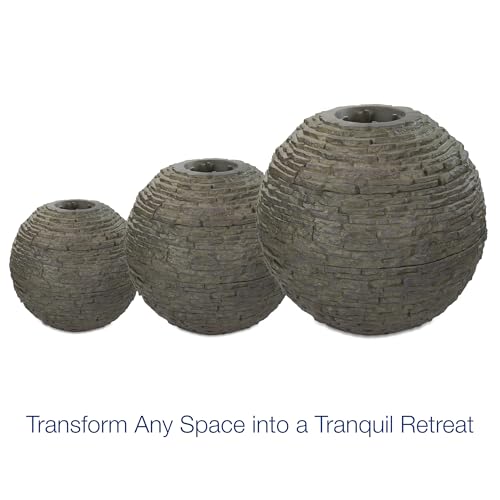 Stacked Slate Sphere Water Fountain for Garden E42324