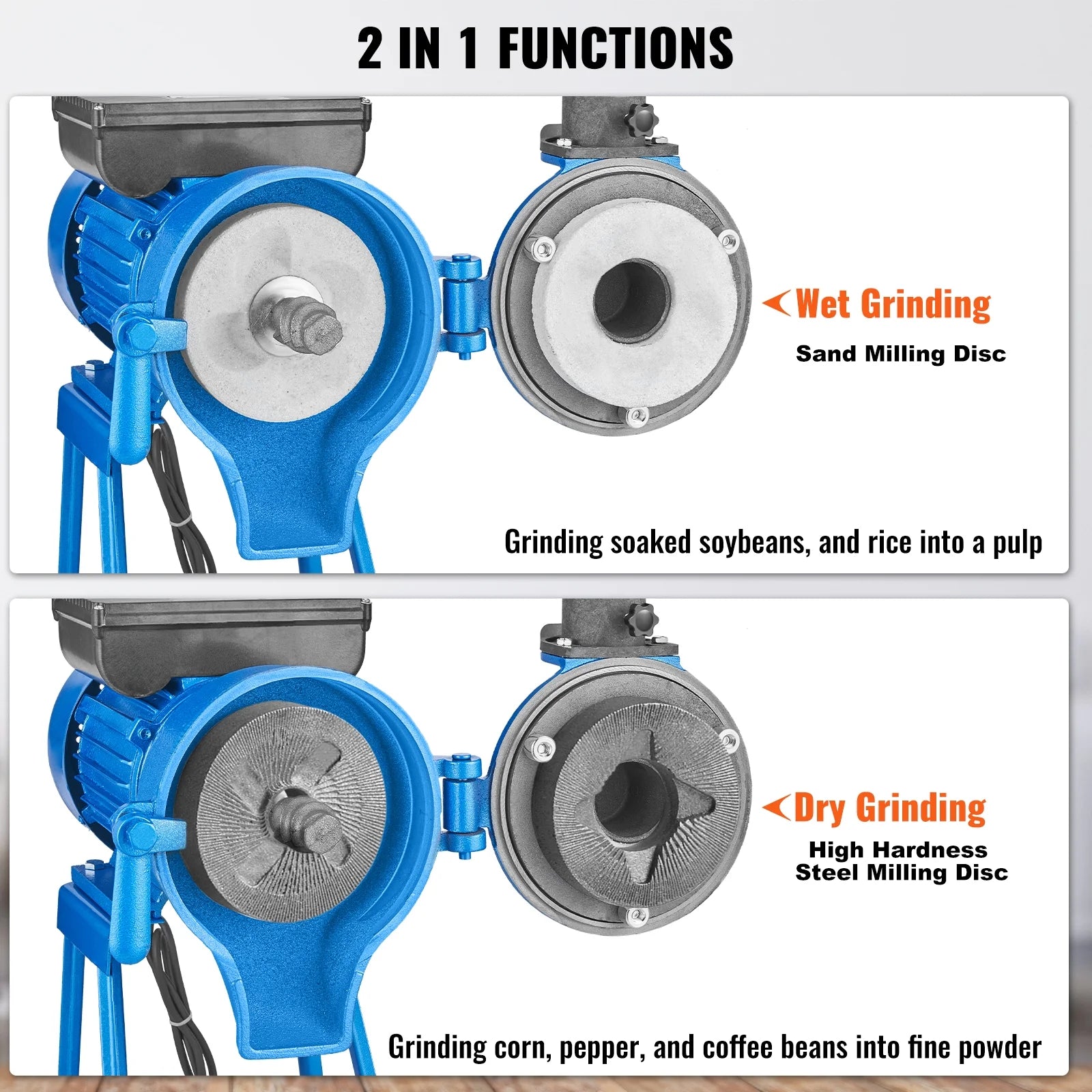 1500W Electric Grain Mill Grinder for Corn Wheat and Spice E6345