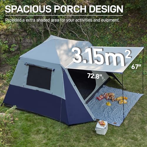 6 Person Instant Cabin Tent with Vestibule, Water-Resistant J5364
