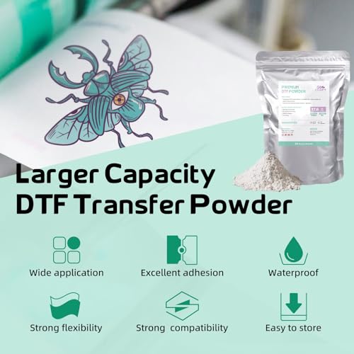 DTF Transfer Film Powder Kit, 20 Sheets for Sublimation Printer, 500g Hot Melt Adhesive Powder E972