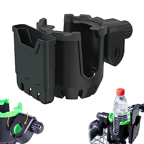 Cup Holder with Phone Holder, 2-in-1 Universal Universal Cup Holder with Phone Holder, Bike Cup Holder, Cup Holder and Phone Holder Organizer for Stroller, Bicycle, Wheelchair, Walker, Scooter