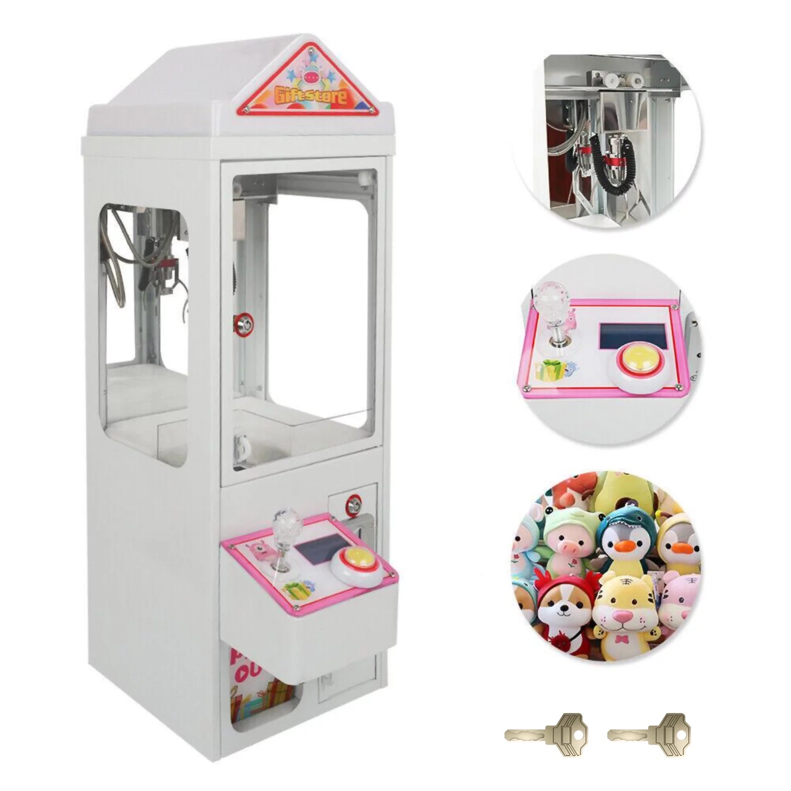 JORUGUNA Mini Claw Crane Machine 110V Metal Case Bar Candy Toy Catcher Shake-Proof