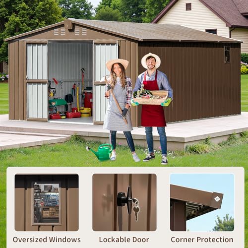 Resin Outdoor Storage Shed with Floor and Window, Lockable Small Tool Shed for Garden Patio Backyard, Light Gray V985