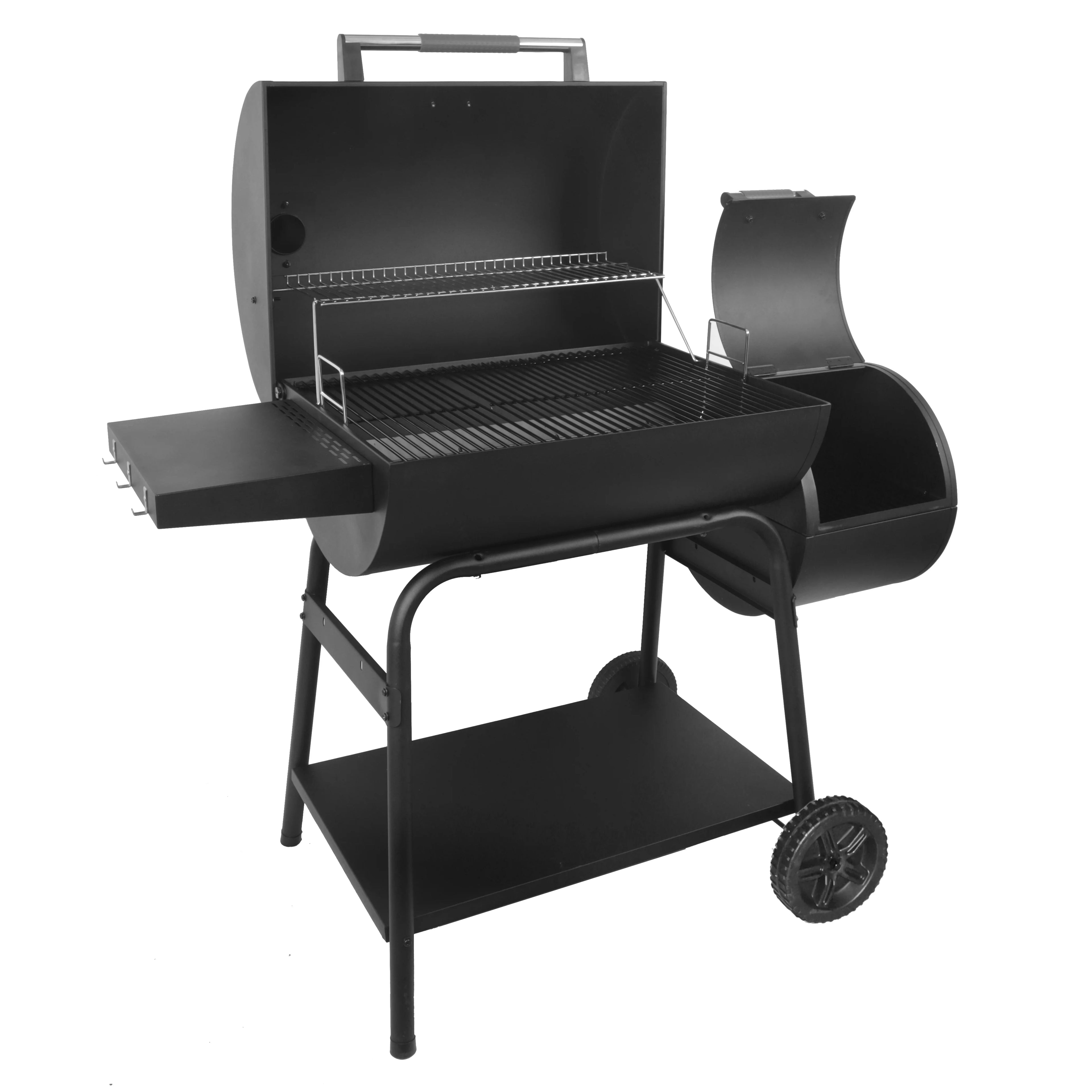 28" Offset Steel Charcoal Smoker Grill with Side Firebox B1997