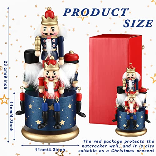 Nutcracker Music Box Wooden Soldier Toy Christmas Wind Up Musical Decor X3406