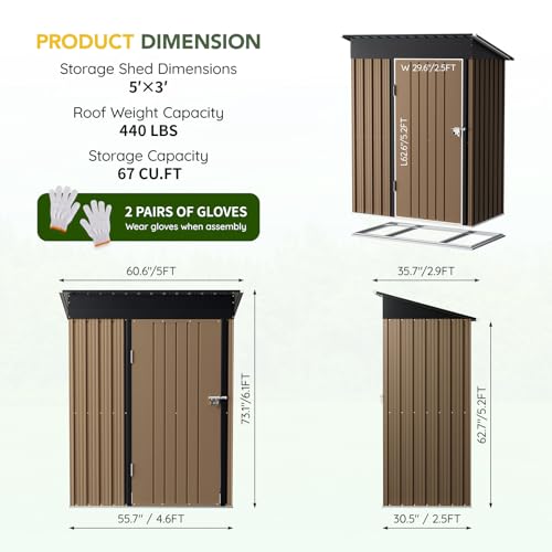 Outdoor Steel Storage Shed with Lockable Doors and Window L987864