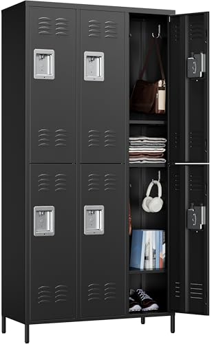 Vintage Metal Locker with Hooks, Lockable Single Door Storage M901