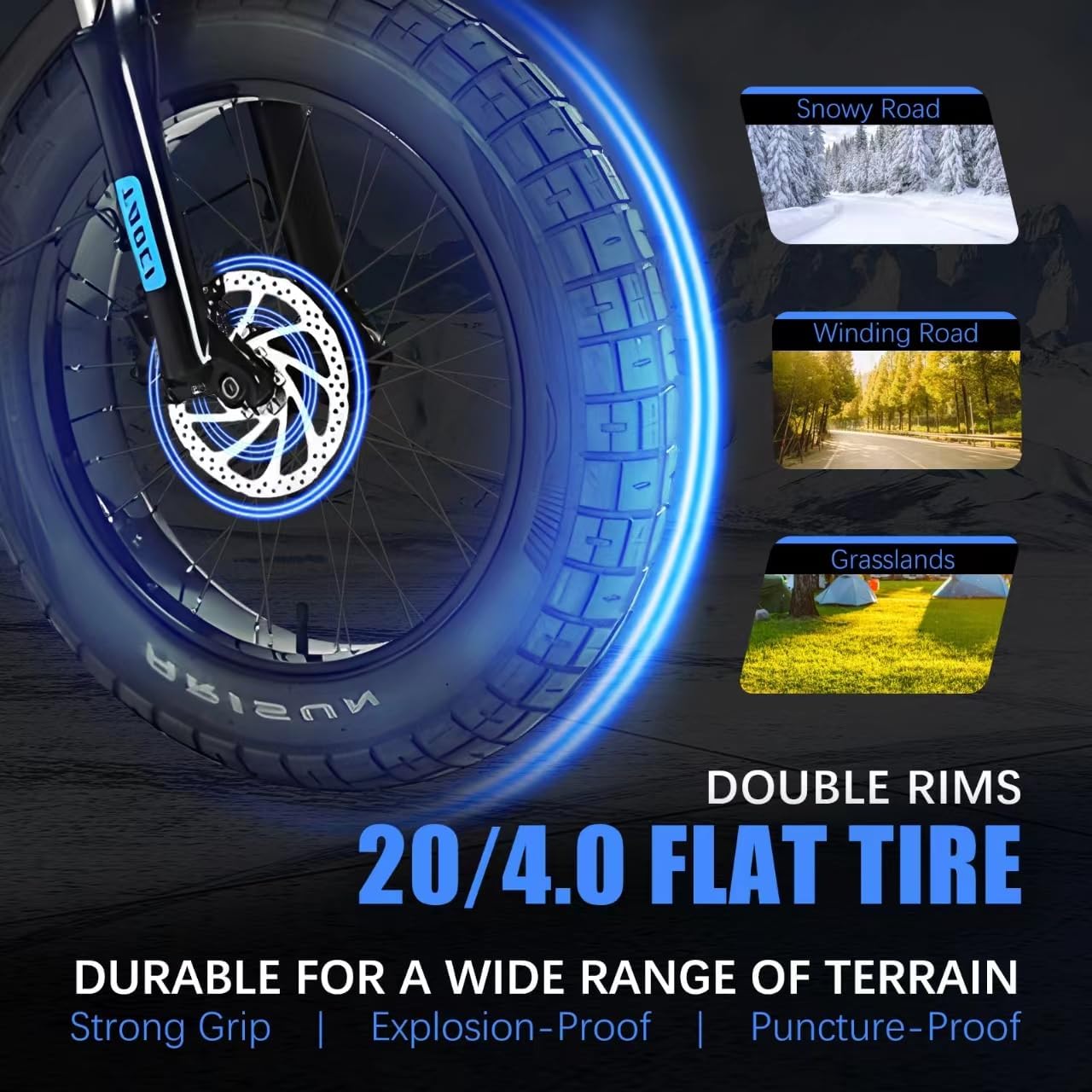 Electric Bike for Adults, 35MPH Dual Motor, 48V Removable Battery, 26" Fat Tire J5516