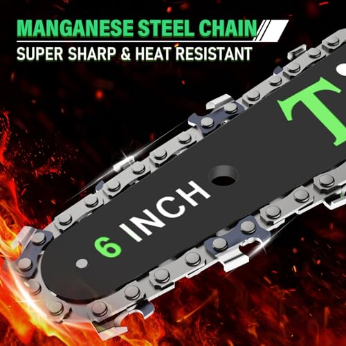 6 Inch Mini Electric Chainsaw Cordless Battery Powered, Hand Held Saw for Wood Trimming V216130