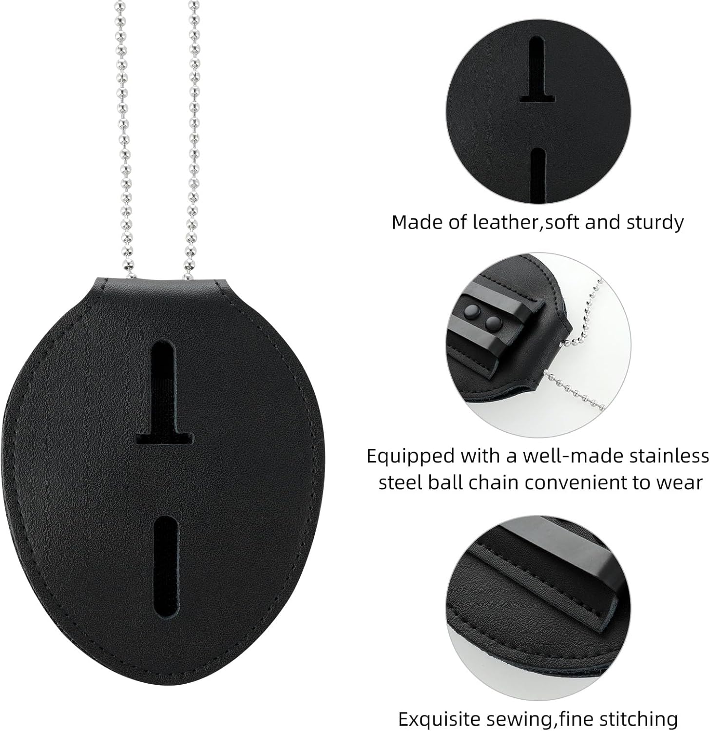 Badge Holder with Belt Clip, Metal Clip and Chain Included Z27121