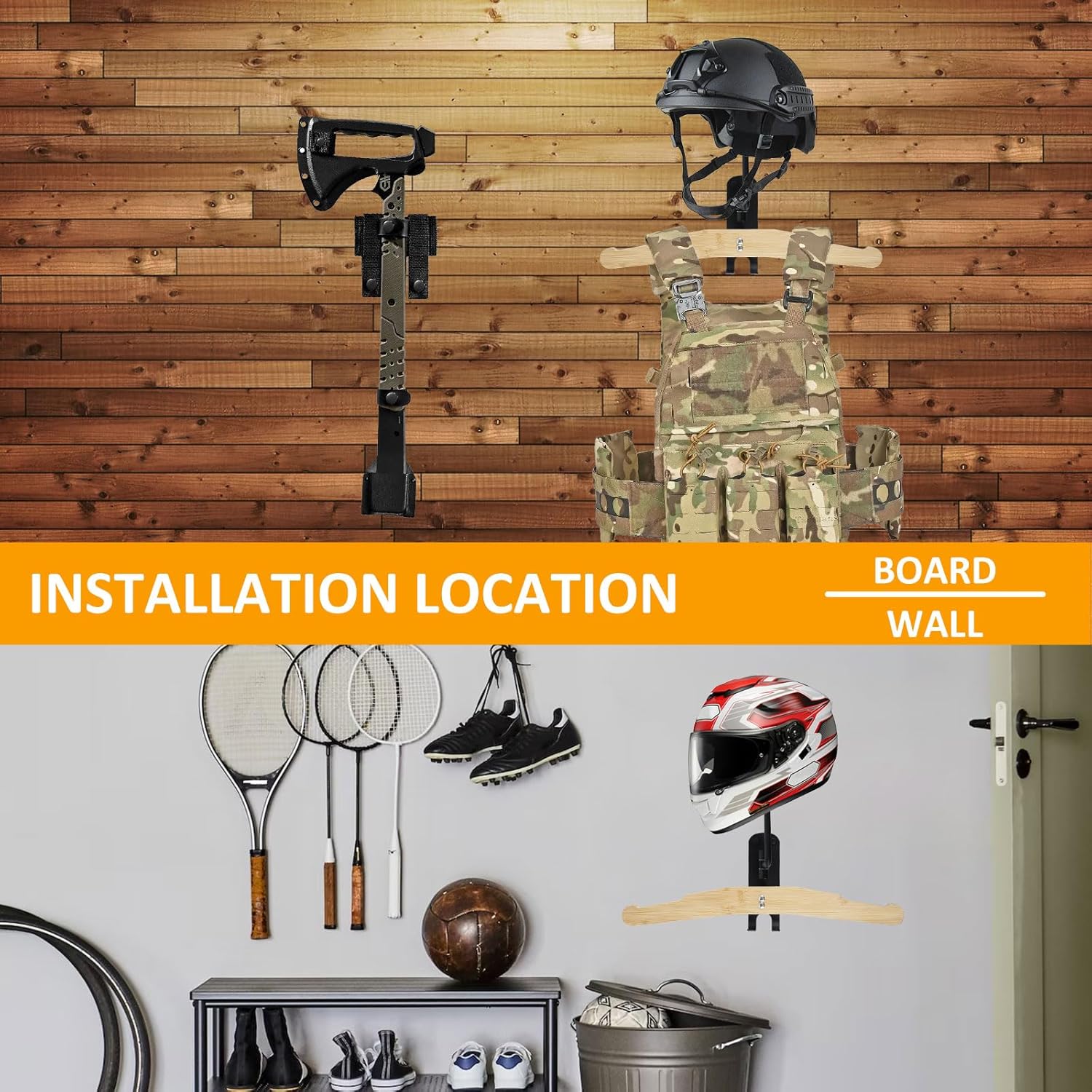 Motorcycle Helmet Wall Mount, Heavy Duty Steel Hanger C793145