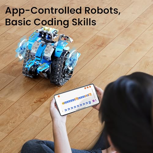 Robot Building Kit with Remote Control STEM Gifts for Boys Ages 8-12, 488 Pieces - Blue P464