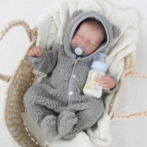 18 Inch Realistic Reborn Baby Doll with Vinyl Body and Accessories Q173