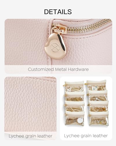 Small Jewelry Case with 6 Zipper Bags for Women A930584